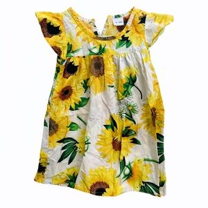 Sunflower Baby Dress 12-18M Floral Summer Dress Cottagecore Toddler